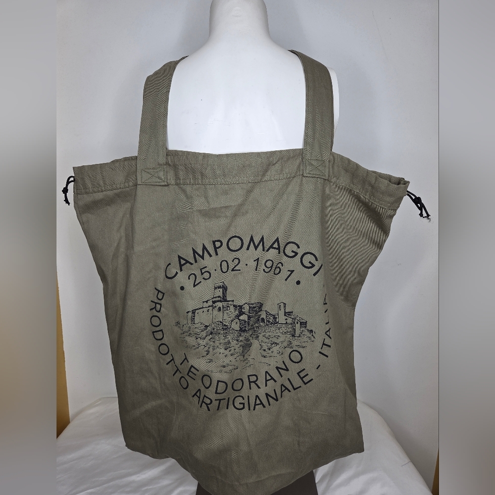 Campomaggi Olive Green Tote Bag Aprox 22" X 19" Inchs